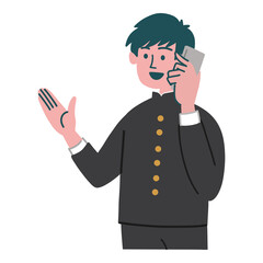 学ラン　学生　男性　携帯電話　スマホ　提案
