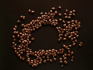 coffee beans background, organic coffee seed