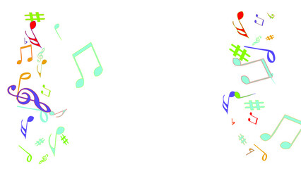 Musical Signs. Modern Background with Notes. Vector Element for Musical Poster, Banner, Advertising, Card. Minimalistic Simple Background.
