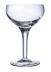 Empty new champagne glass isolated on white