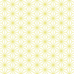 麻の葉模様　黄色　