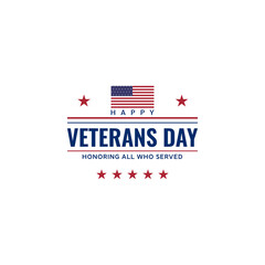 Happy veterans day Design. Vector Illustration
