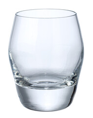 Empty glass cup isolated on white background