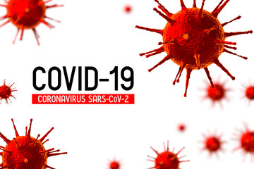 Coronavirus, Covid-19, SARS-CoV-2 - typographical concept - 3D illustration