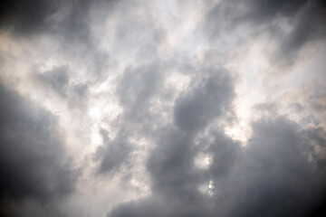 Obraz premium Stormy clouds on summer evening. Rainy sky before the storm.