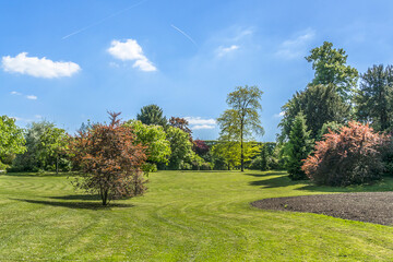 Beautiful public Garden near Chateau de Saint-Germain-en-Laye. Saint-Germain-en-Laye situated around 13 miles west of Paris. France.