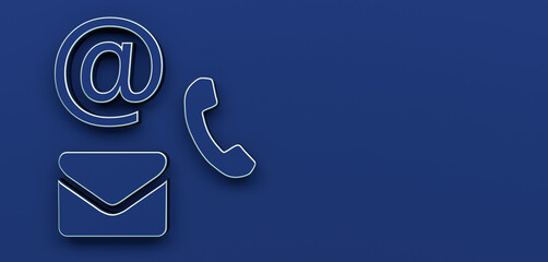 Obraz premium business contact icon symbol for internet as template - 3D Illustration