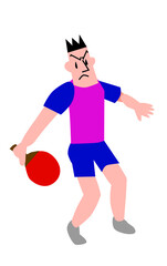 卓球選手のバックスイング