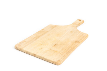 Wooden cutting board isolated on a white background