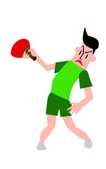 卓球選手のスマッシュスイング