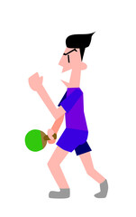 卓球選手得点して喜ぶ