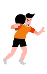 卓球選手バックハンドの構え