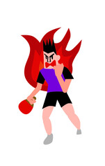 卓球選手勝負に燃える