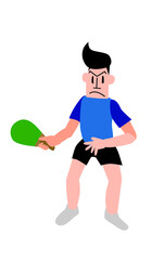 卓球選手フォアハンドの構え