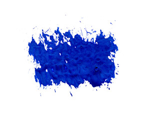 Brush blue strokes with watercolor paint, white background