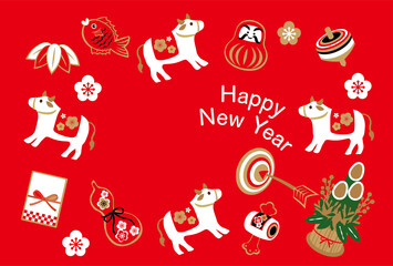 2021年　丑年の年賀状背景素材