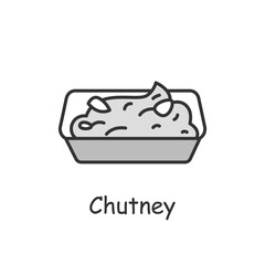 Chutney line icon. Indian subcontinent cuisine. Spiced sauce. Traditional delicious Indian dish. Asian food. Isolated vector illustration. Editable stroke 