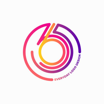 Everyday logo design. Vector illustration of abstract colorful lines forming number 365
