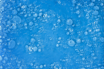 The texture of the water is blue with bubbles.