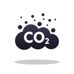 CO2 icon in trendy flat style. Carbon Dioxide emissions symbol for your web site design, logo, app, UI Vector EPS 10. 