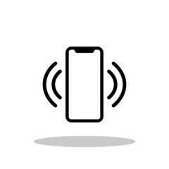 Phone in silent mode icon in trendy flat style. Smartphone in vibrate mode symbol for your web site design, logo, app, UI Vector EPS 10. 