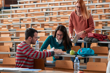 Students at a break talking about the lesson
