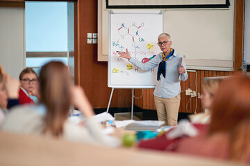 Female professor giving lecture