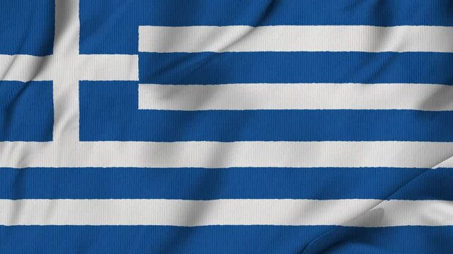 Greek cloth/canvas waving flag in loop