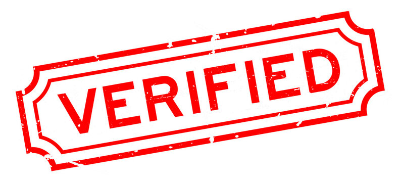 Grunge red verified word rubber seal stamp on white background