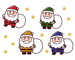 カラフルなサンタクロースセット