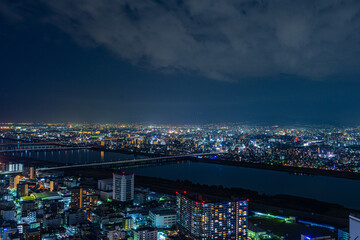 Fototapeta premium 大阪、空中庭園からの夜景