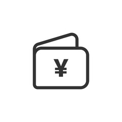 Wallet icon. Yen symbol modern, simple, vector, icon for website design, mobile app, ui. Vector Illustration