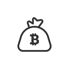 Money bag icon. Bitcoin symbol modern, simple, vector, icon for website design, mobile app, ui. Vector Illustration