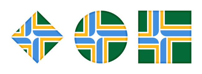 portland flag icon set. isolated on white background
