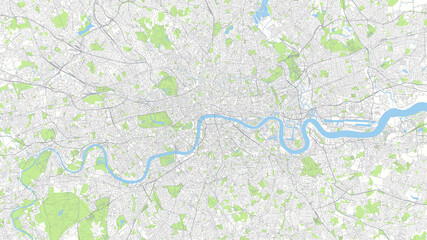 Сity map London, color detailed urban road plan, vector illustration