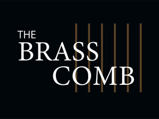 Barbershop logo. Barber logo. Comb brass salon luxury minimalist logo.