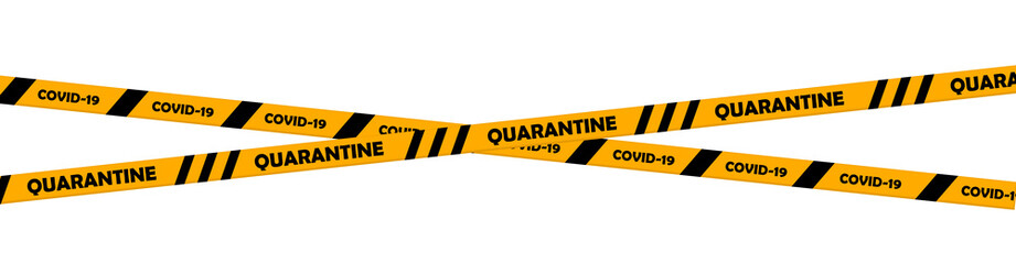 quarantine and Covid-19  stripes. Warning stripes. coronavirus tape isolated on white, simple tape for virus spread 