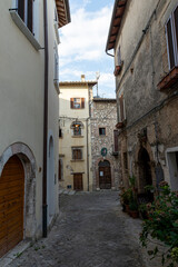 architecture of alleys and buildings in the country of stroncone