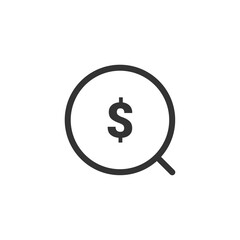 Looking for dollar icon. Search symbol modern, simple, vector, icon for website design, mobile app, ui. Vector Illustration