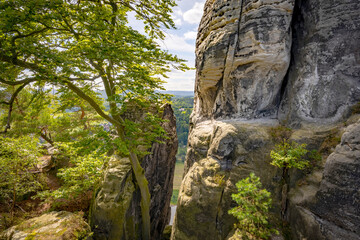 Felsen im Elbsandsteingebirge in Sachsen