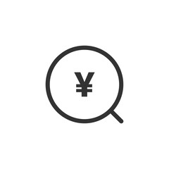 Looking for yen icon. Search symbol modern, simple, vector, icon for website design, mobile app, ui. Vector Illustration