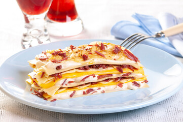 lasanha de creme e bacon