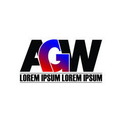 AGW letter monogram logo design vector