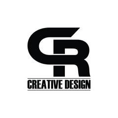 Letter CR simple logo design vector