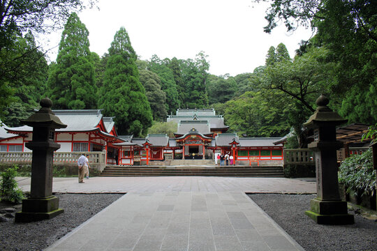 Around Main temple of Kirishima Jingu Shrine in Kagoshima