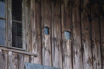 Old house with a lot of wood. Marked by decay.