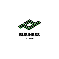Abstract line art logo design, Logo design material. logo design material with abstract shapes. modern, minimal and trendy logo concept. vector