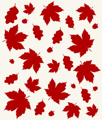 Autumn leaves background pattern. Hello Autumn vector card design. 