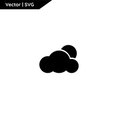 Weather icon with glyph style. Minimalist and elegant. Pure black and vector.