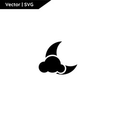 Weather icon with glyph style. Minimalist and elegant. Pure black and vector.